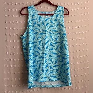 Chubbies Men’s Shark Print Sleeveless‎ Tank Sz M Blue